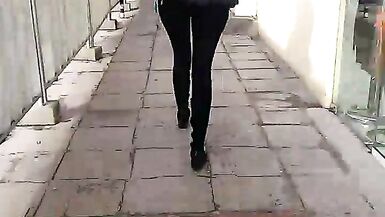 Check out this tight MILF as she walks around in pants!