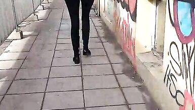 Check out this tight MILF as she walks around in pants!