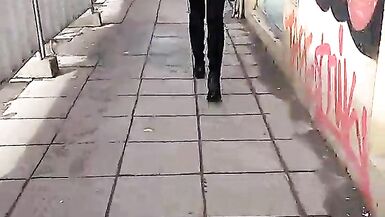 Check out this tight MILF as she walks around in pants!