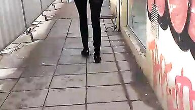 Check out this tight MILF as she walks around in pants!