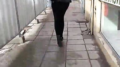 Check out this tight MILF as she walks around in pants!
