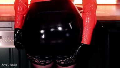 Watch Mycurves, the chubby MILF in oiled up latex, dominate and pleasure her juicy pussy - 14 image