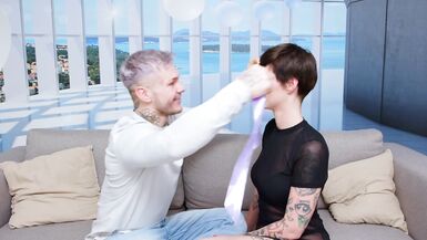 Birthday treat for loser MILF: A surprise double blowjob, pussy eating, and ass fucking with Rauls, Jimmy, and Brady! - 1 image