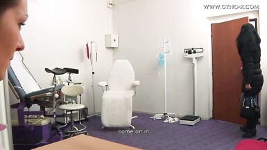 Naughty MILF careens through gyno exam with anal and enema insertions - 1 image