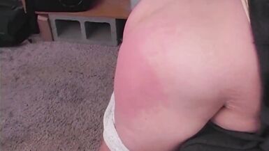 Watch Taylor's coworker humiliate her with a curvy ass spanking & a hot ass load