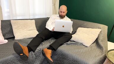 Nikky Dream's big natural tits bounce as Boss fucks her blonde secretary with his long cock - 1 image