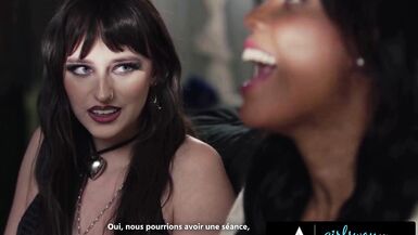 French MILF Penny Barber & two horny Goth babes in a wild squirting lesbian threesome - 2 image