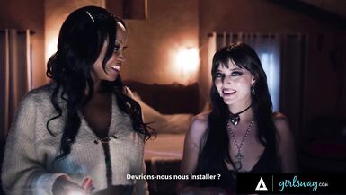 French MILF Penny Barber & two horny Goth babes in a wild squirting lesbian threesome