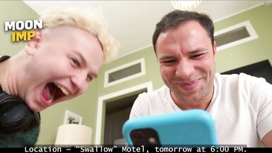 Oliver Trunk & Moonlmp humiliate Emma Shame in a hot threesome with big fake tits