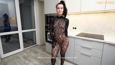 Stepmom in hot lingerie gets caught and fucked hard by stepson - 1 image