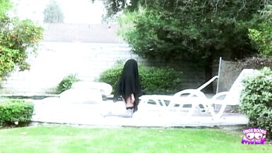 Nadia Styles' small tits bounce as Rick Masters pounds her tight ass and cums in her mouth