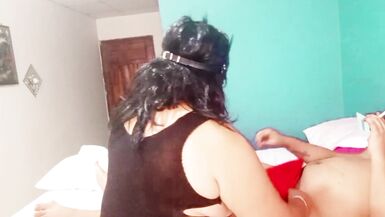 Biggloryxxx's massive tits bounce while giving neighbor a sloppy deep throat