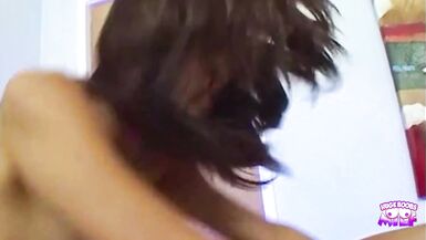 Daisy Marie & Liv Revamped take turns blowing a ripped tattooed dude with a facial cumshot