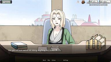 Naruto: Kunoichi Trainer: Loira gostosa Tsunade faz garganta profunda, gozada dentro e ação anal no hentai de Naruto - 1 image