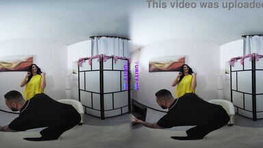 Debora's stunning face drips with cum in POV delivery