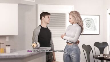 Yuri reçoit enfin la bise de son locataire dans Bimbo Dream #37 - Le jeu d’anime à gros seins énormes