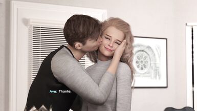 Yuri finally gets her tenant's kiss in Bimbo Dream #37 - The Big Tits Anime Game