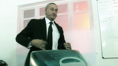 Dirty Dog & Kristi Klenot take turns on Ben Dover in UK office threesome