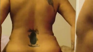 Watch Lord Mamba & Mamba Negra's Mexican MILF ass bounce in front of the mirror before getting covered in cum