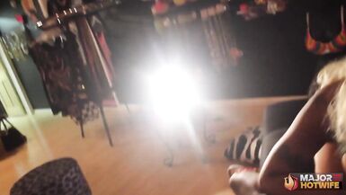 Hot ebony Luscious Kisses enjoys deep throat, pussy licking, and BBC ride with Rome Major