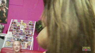 India Babe & her besties take turns getting fucked and facialized on a red sofa in doggy style