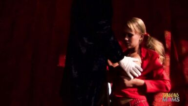 Watch Carly Parker get a big surprise from Paul Chaplin as she flaunts her stunning fake tits and takes his hard cock from behind