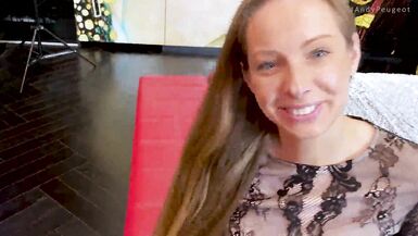 Kinuski Kakku gives Andy Peugeot a wet blowjob, then gets her big tits and mouth filled with cum