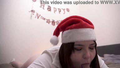 Curvy milf gets a hot POV blowjob with dildo and toys in new year's wishes