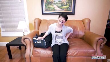 Jae Scott goes wild with dildo, deepthroats & gets pounded hard in POV