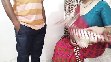 Stepmom Sonu's angry mood lifts with hot MILF Hunter's creampie - xxx hindi audio - 1 image
