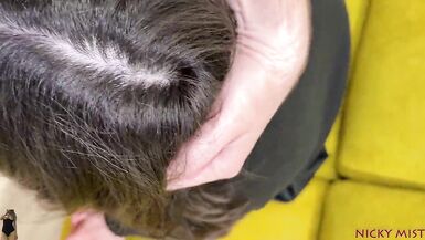 Watch Nicky Mist, a busty Asian slut, suck Rocco Bangcock's uncut dick in her tight skirt and butt plug