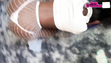 Il grande culo ebony di Deja Babe si prende un BBC in lingerie