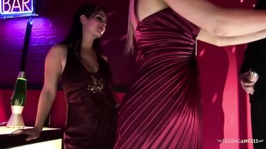 Blonde and Brunette MILFs in Strip Club DP with Tony James & Paul Chaplin