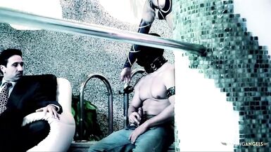 Blonde milfs with small tits take turns getting DP'd and face covered in cum