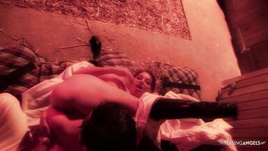 Jodie James gets her big tits and shaved pussy pounded in doggy style by Demetri XXX