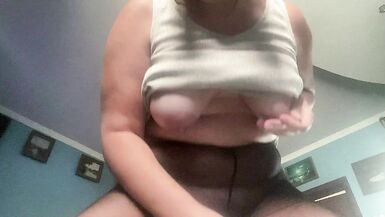 Sweet Anal's dirty talk while squirting in black pantyhose - Orgasms with big natural tits