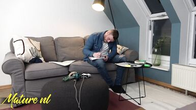 Stepson gets over gaming addiction with dirty Priscilla's help in wild cowgirl & deep throat action