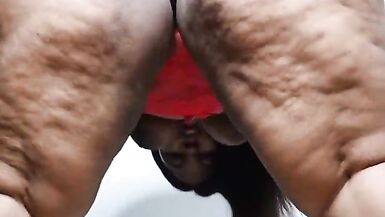 Watch Mara Exotic's juicy ebony pussy get teased & masturbated in red lingerie