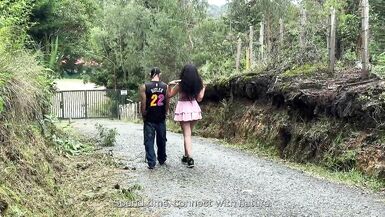 Markus Brown & Andromeda Hot take risky outdoor BJ & cum in a curvy bbw's ass