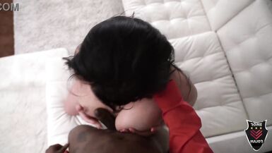 Danja Angel & Rome Major take turns riding Rome's big black cock in the bedroom