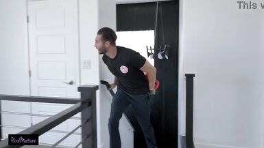 MILF Aila Donovan gets her tight pussy creamed by a fireman's big cock