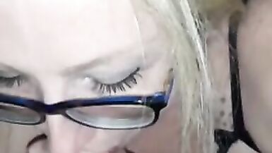 Big Tit MILF in Glasses knows how to Suck Cock - 4 image