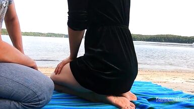 Almost Caught Again on the Beach... Bad Luck For Amateur Couple - 5 image