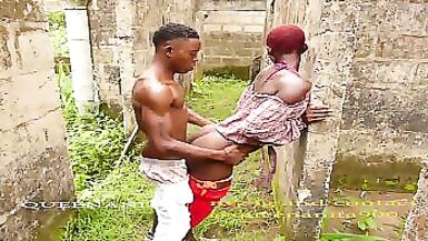 Real Mad Boy Fucking A Slay Queen In An Uncompleted Building Roughly And She Got Angry Ran To The House But Still Continue It On The Chair - 1 image
