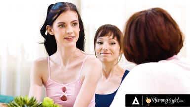 Stepmom Lexi Luna gets raw with stepdaughter Bella Nova - MILF strap-on pounding