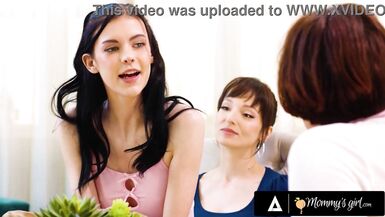 Stepmom Lexi Luna gets raw with stepdaughter Bella Nova - MILF strap-on pounding