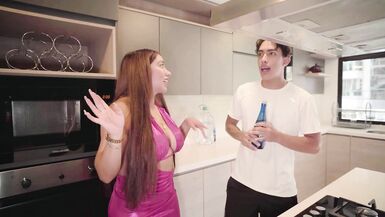 Kata Sanchez invites stepdad & friend to share her big juicy pussy & ass in a wild bisexual threesome!