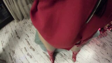 MILF The Bad Guy gives a naughty blowjob to Santa's Horny Slut Santa's Horny Slut MILF