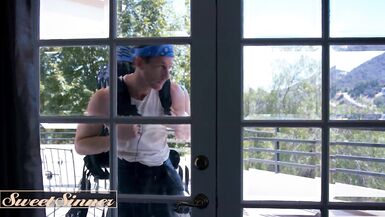 Blonde MILF Katie Morgan distracts her hubby with her sweet pie & wild sex antics