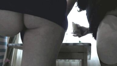 Konstanzia and Penis73 have a hot homemade threesome with a busty blonde step daughter and her hot young friend in red stock